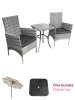 Garden Outdoor Rattan Bistro Set Furniture 3 PCs Patio Weave Companion Chair Table Set Conservatory Balcony 2 Seater Light Grey FREE Rain Cover, Cream 2.4m LED Tilt Parasol Umbrella Garden Sun Shade Canopy Patio Outdoor 360 Rotation UV Protection Winding 