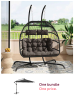 Hanging 2 Seater Egg Chair + Grey Cantilever Parasol 3m
