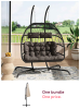 Hanging 2 Seater Egg Chair + Cream Cantilever Parasol 3m