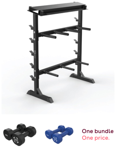 Heavy Duty A-Frame Dumbbell Rack with 2.5kg & 5kg Neoprene Dumbbells Bundle