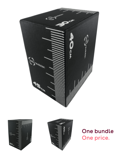 Plyometric Jump Boxes: Small, Medium & Large Sizes, Workout & Fitness Training Bundle