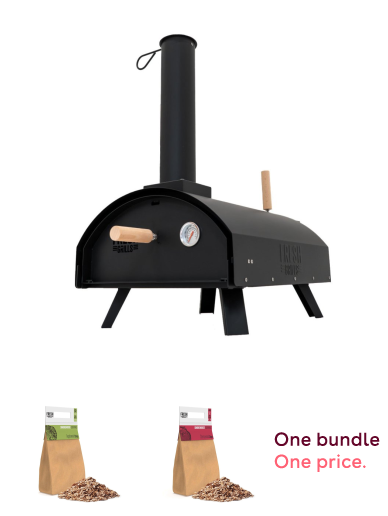 Fresh Grills Classic Outdoor Pizza Oven with Multi-Fuel Capability, Pizza Peel & Stone, 400C Max Temp, Wood Chips BBQ Grill Wood Fired Pizza Oven Kamado Smokers Cherrywood 1.4kg and Wood Chips BBQ Grill Wood Fired Pizza Oven Kamado Smokers Applewood 1.4kg
